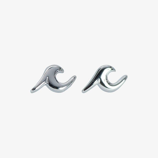 PURA VIDA WAVE STUD EARRINGS SILVER