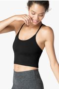 BEYOND YOGA SPACE DYE SLIM RACERBACK CROPPED TANK JET BLACK