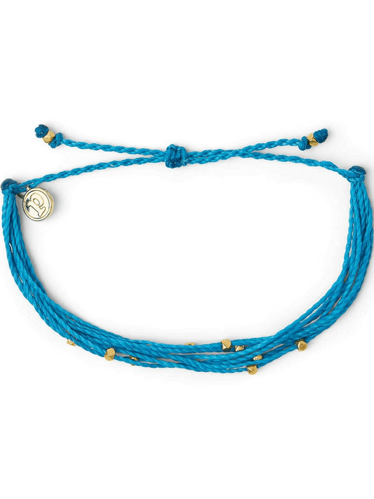 PURA VIDA GOLD MALIBU BRACELET NEON BLUE