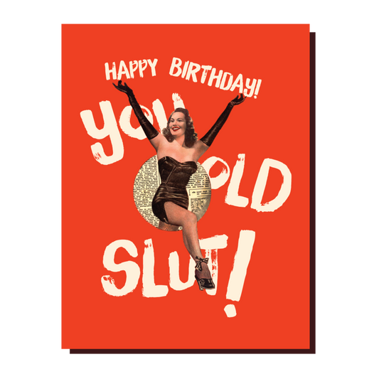 OFFENSIVE AND DELIGHTFUL GREETING CARD GR40 : BIRTHDAY SLUT